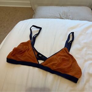 Parade Mesh Bralette Copper and Navy NWOT